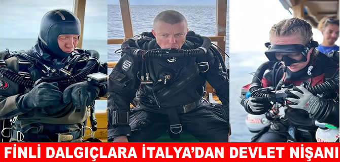 Finli dalgıçlara İtalya’dan devlet övünç nişanı