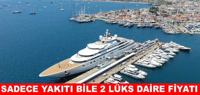 Süper yat A+ Marmaris'e demir attı, tankerler kuyruk oldu