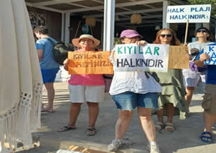 Gümüşlük'te "Havlunu Al Gel" eylemine yoğun katılım