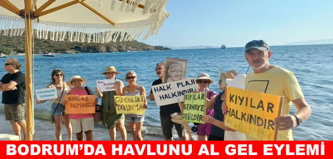 Gümüşlük'te "Havlunu Al Gel" eylemine yoğun katılım
