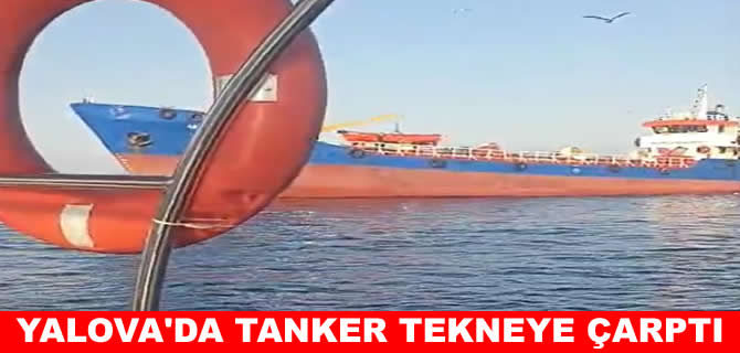 Yalova'da korku dolu anlar! Geminin çarptığı tekne battı