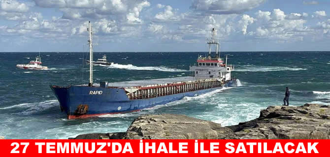 Kocaeli’de karaya oturan gemi ihale ile satışa çıkarıldı