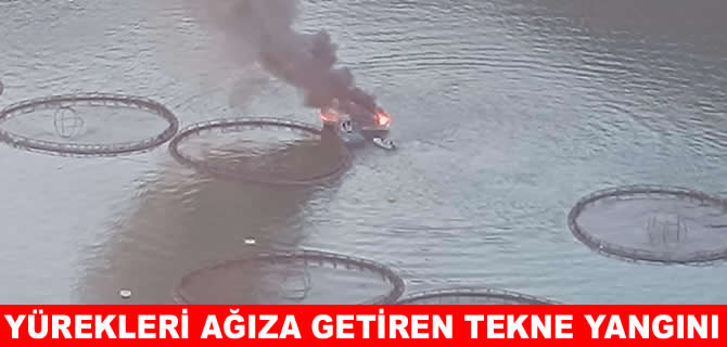Fırat Nehri üzerinde tekne yangını