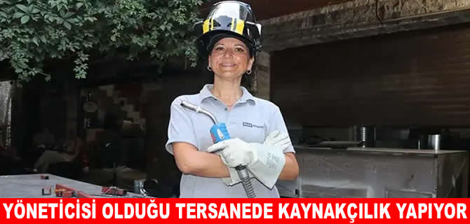 Antalya'da ayrıldığı tersaneye kaynakçı üniformasıyla döndü