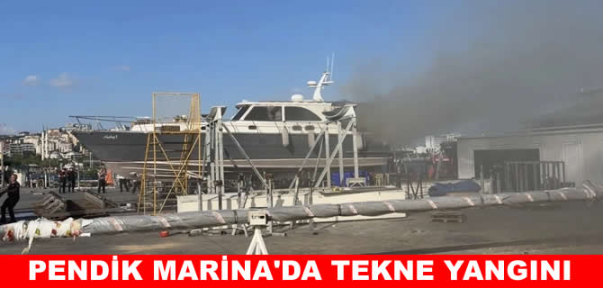 Pendik Marina'da bakımdaki teknede çıkan yangın