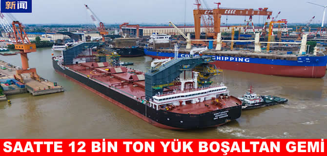 Çin, dünyanın ilk otomatik boşaltma gemisini teslim etti
