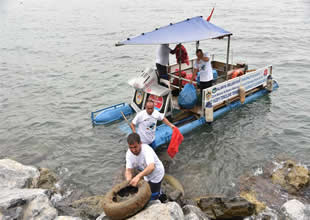 Alanya'nın deniz temizleme aracı Wasteddin yeniden mesaide