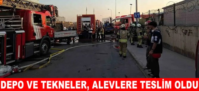 Depo ve tekneler, alevlere teslim oldu