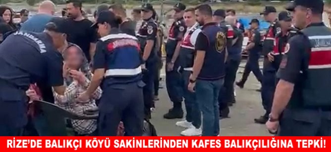 Rize’de balıkçı köyü sakinlerinden kafes balıkçılığına tepki!