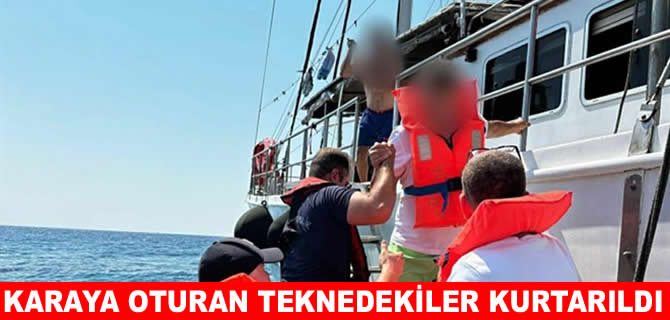 Marmaris'te tekne karaya oturdu: 11 kişi kurtarıldı