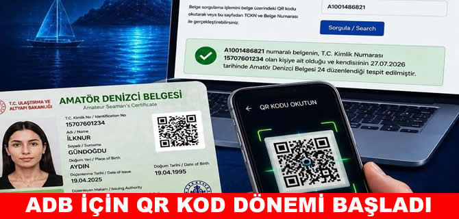 Amatör Denizci Belgelerinde QR kod dönemi başladı