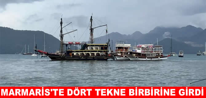 Marmaris’te savaş alanı gibi! Tekneler birbirine girdi