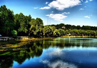 Yeşilin her tonu ile büyüleyen Karagöl