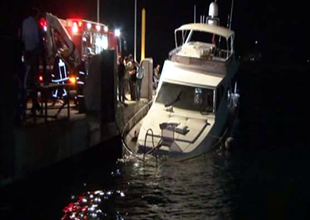 Maltepe'de bir yat daha kayalıklara çarptı