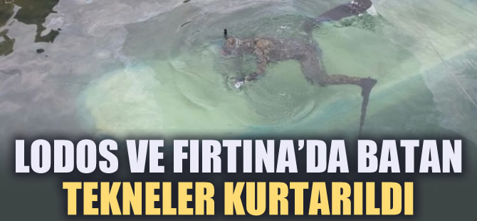 Çanakkale'de lodos nedeniyle batan tekneler kurtarıldı