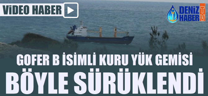 Nemrut Körfezi'nde karaya oturan Gofer B isimli kuru yük gemisi fırtınadan sürüklendi
