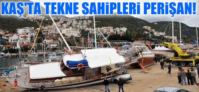 Kaş'ta fırtınanın vurduğu tekne sahipleri yaralarını sarmaya çalışıyor
