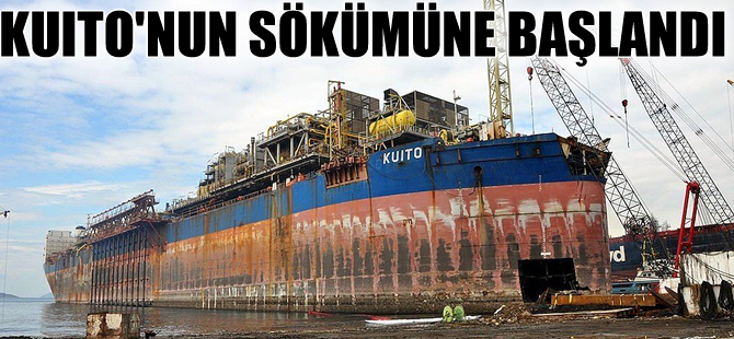 Tartışmalı gemi Kuito'nun sökümüne Aliağa'da başlandı