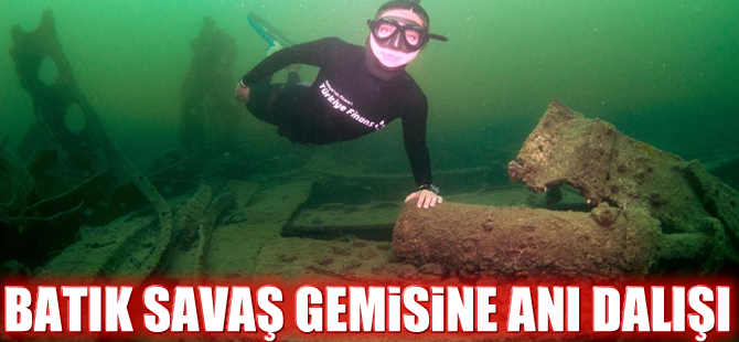 Şahika Ercümen Çanakkale'de  HMS Majestic gemisine daldı