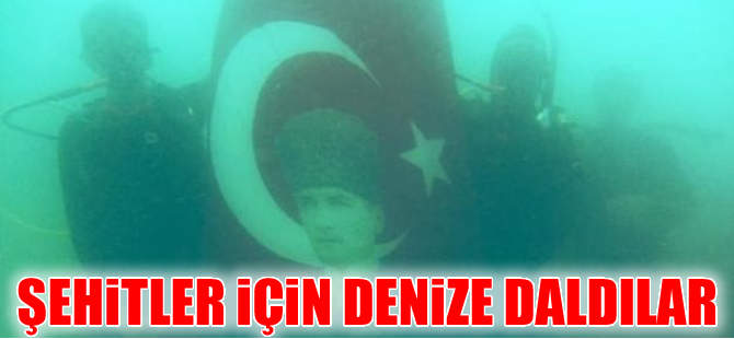 Denizci öğrenciler Şehitler Günü anısına daldılar