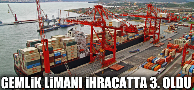 Gemlik Limanı, ihracatta Türkiye’nin 3. büyüğü oldu
