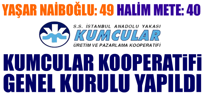 Kumcular Kooperatifi Genel Kurulu'nu Yaşar Naiboğlu'nun listesi kazandı