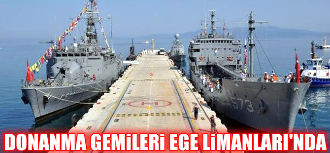 Denizkurdu Tatbikatı'na katılan gemiler Ege'deki limanlara demirledi
