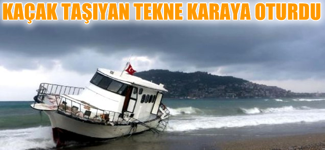 Alanya'da kaçak göçmen taşıyan tekne karaya oturdu