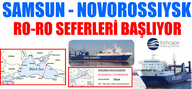 Inchcape Shipping, Samsun - Novorossiysk arası Ro-Ro seferlerine başlıyor