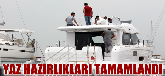 Yalova'da bakımları yapılan yatlar denize açılmayı bekliyor