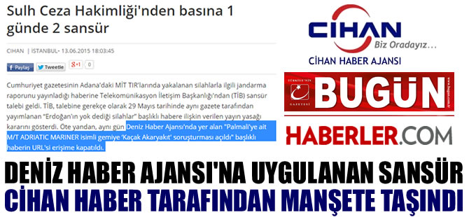 Deniz Haber Ajansı'na uygulanan sansür, CHA tarafından manşete taşındı