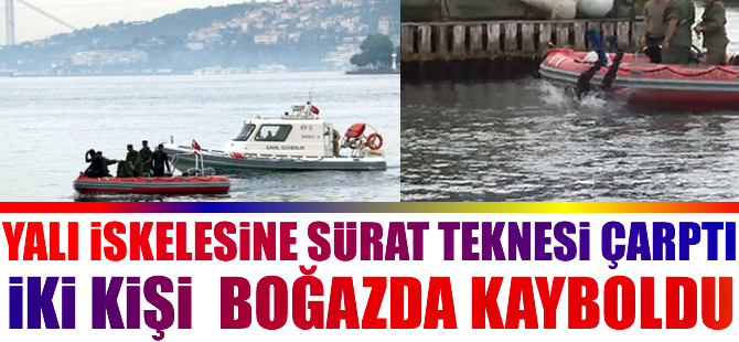 İstanbul Boğazı’nda yalı iskelesine çarpan sürat teknesi alabora oldu