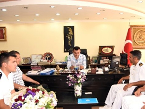 Alanya Liman Başkanı Edip Ballıkaya'dan Kaymakam Aem Murat Yücel'e ziyaret