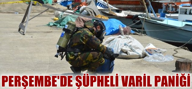 Perşembe'de sahile vuran içi sıvı dolu varil panik yarattı