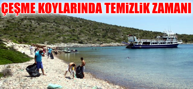 Çeşme Koyları'nda kıyı ve deniz temizliği yapıldı
