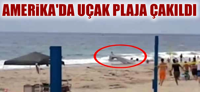 Amerika'da uçak plaja çakıldı