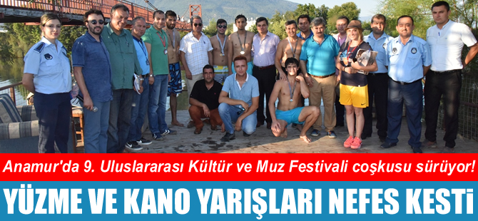 Anamur'da festival coşkusu, yüzme ve kano yarışlarıyla sürdü