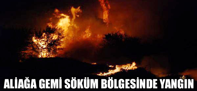 Aliağa gemi söküm bölgesinde yangın