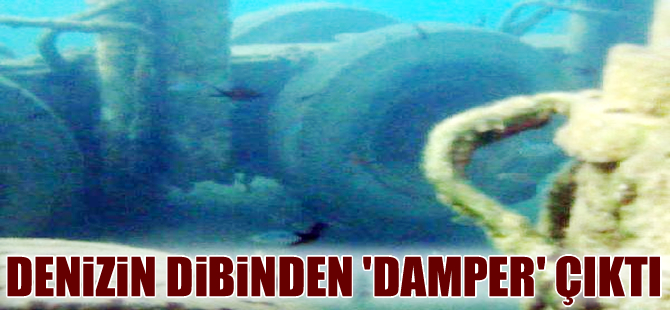 Marmaris'te deniz dibi temizliğinde 8 tekerlekli bir damper bulundu
