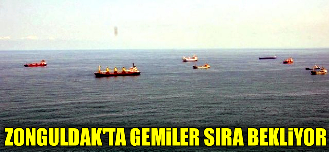 Zonguldak Limanı'nda  gemiler sıra bekliyor