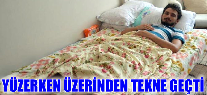 Gemlik'te üzerinden tekne geçen genç yaralandı