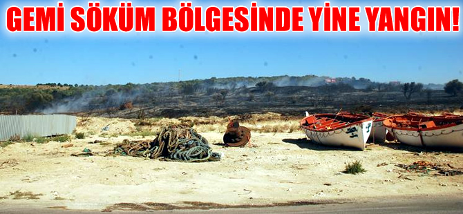 Aliağa gemi söküm bölgesinde  bir haftada ikinci yangın