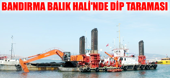 Bandırma Balık Hali'nde dip taraması yapılıyor
