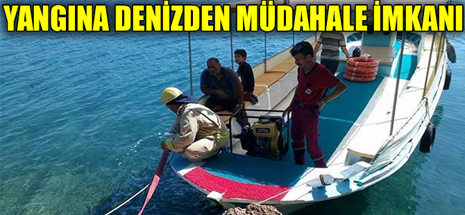 Muğla’da yangına denizden müdahale imkanı
