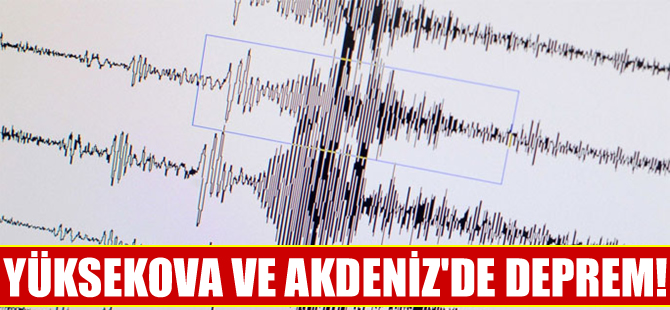 Yüksekova ve Akdeniz'de 40 dakika arayla sallandı!