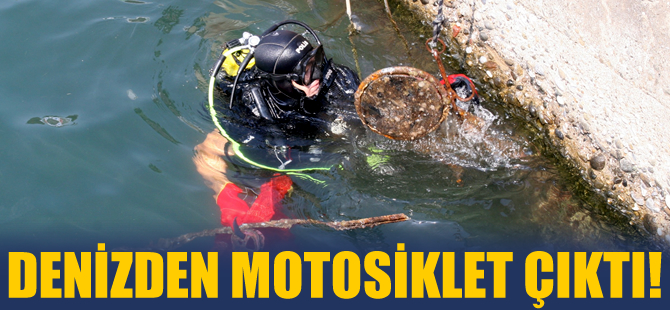 Denizden motosiklet de çıktı!
