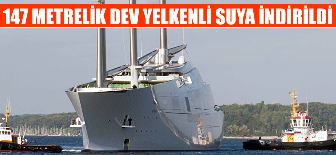 Uzay gemisi görünümlü yelkenli White Pearl suya indirildi