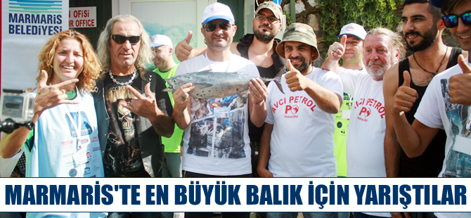 Marmaris'te balıkçılar en büyük balığı yakalamak için yarıştı