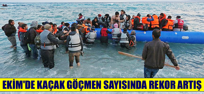 Ekim ayında deniz yoluyla Avrupa'ya giden kaçak göçmen sayısı 220 bine yaklaştı