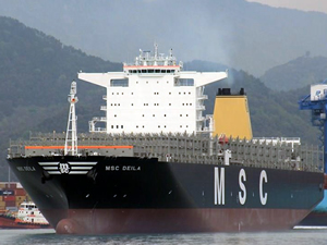 Dev konteyner gemisi MSC Deila Çanakkale Boğazı'ndan geçti